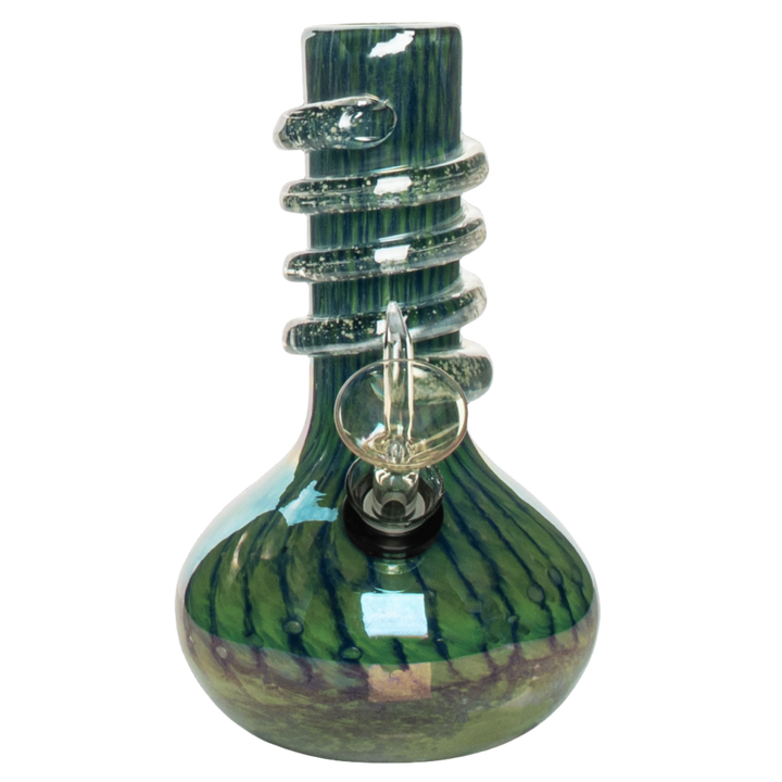 Retro Glass 7" Glow-in-the-Dark Wide Bubble Base Bong