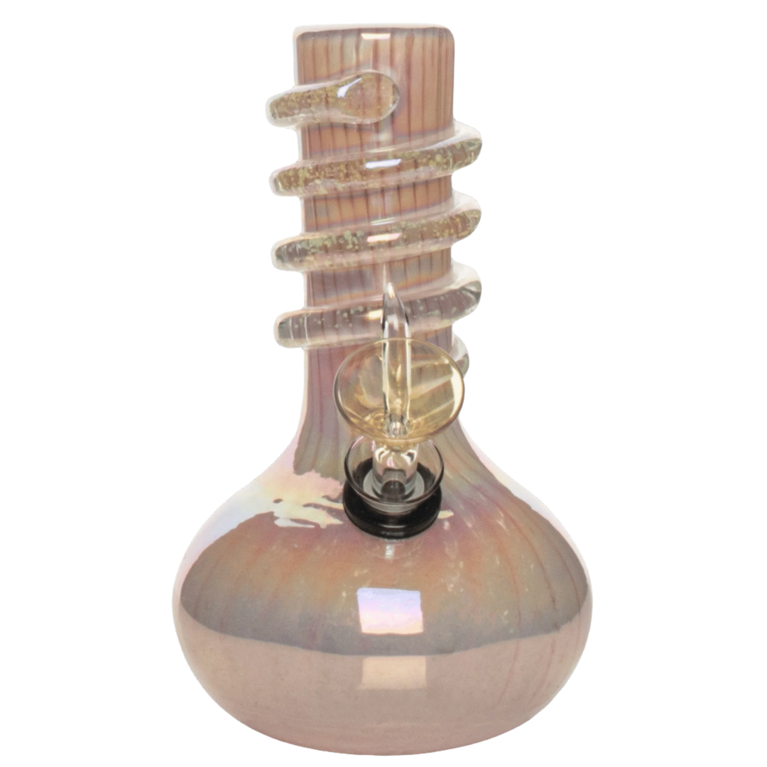 Retro Glass 7" Glow-in-the-Dark Wide Bubble Base Bong