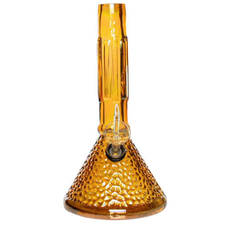 Retro Glass 9" Platinum Metallic Hammered Beaker Base Bong