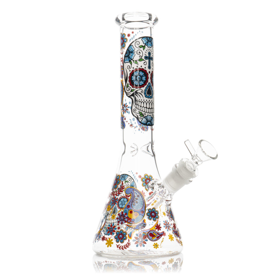WCG 10" Sugar Skulls Water Pipe (Assorted)