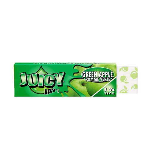 Juicy Jay 1¼ Green Apple Rolling Papers (Display of 24)
