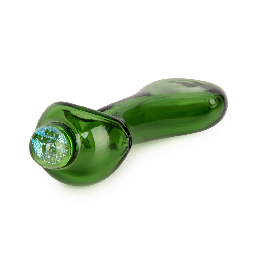 Red Eye Glass 4.25" Spoon Hand Pipe W/Dichroic Image Marble (Assorted)