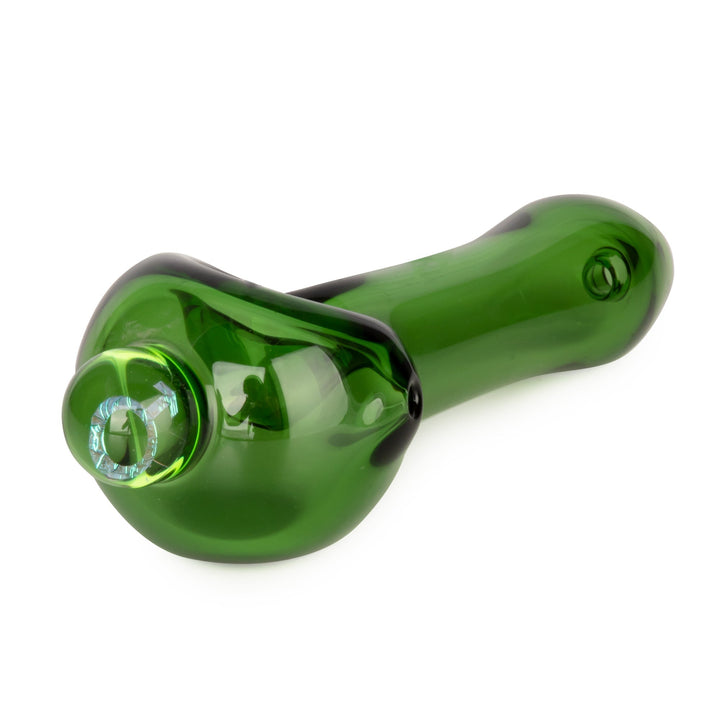 Red Eye Glass 3.75" Spoon Hand Pipe W/Dichroic Image Marble (Assorted)