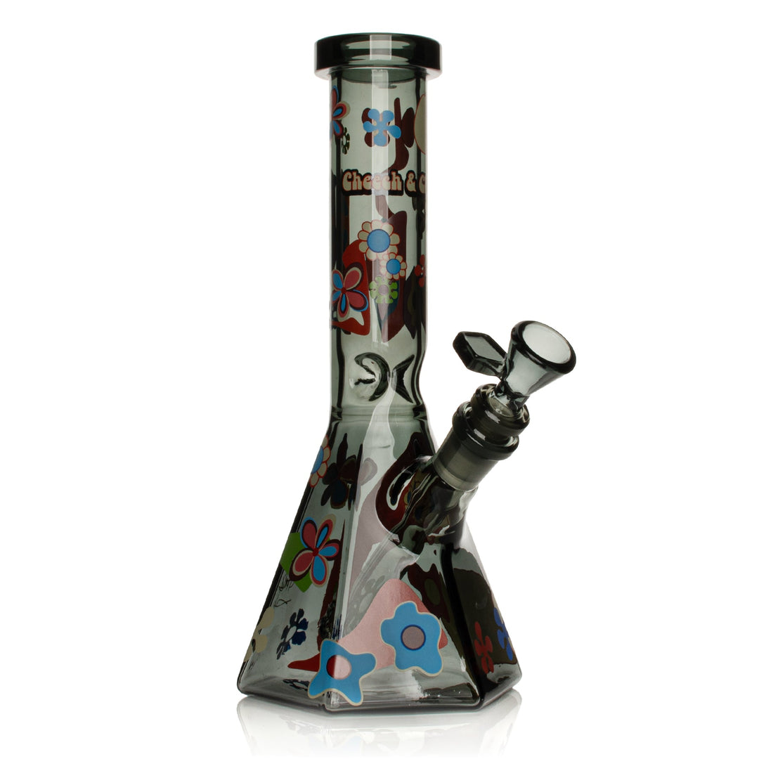 Cheech And Chong 10" Power to the Flower Hex Beaker Base Bong