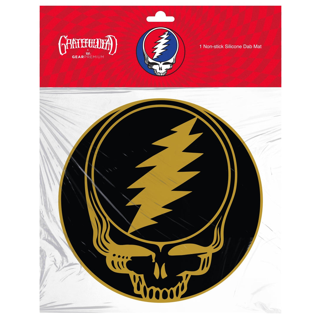 Grateful Dead 7.8" Black & Gold Steal Your Face Dab Mat