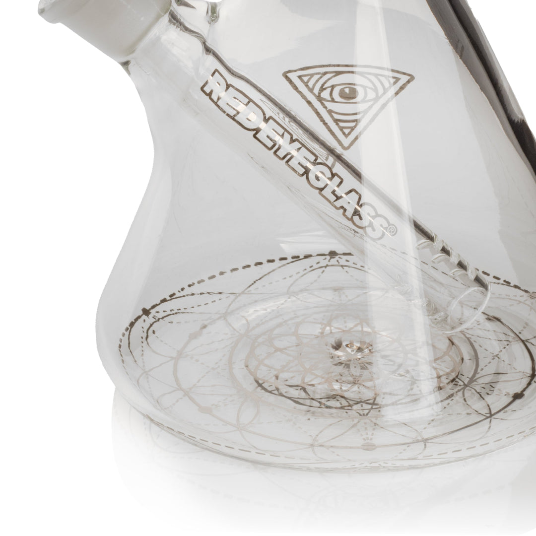 Red Eye Glass 12" Sacred Geometry Beaker Base Bong