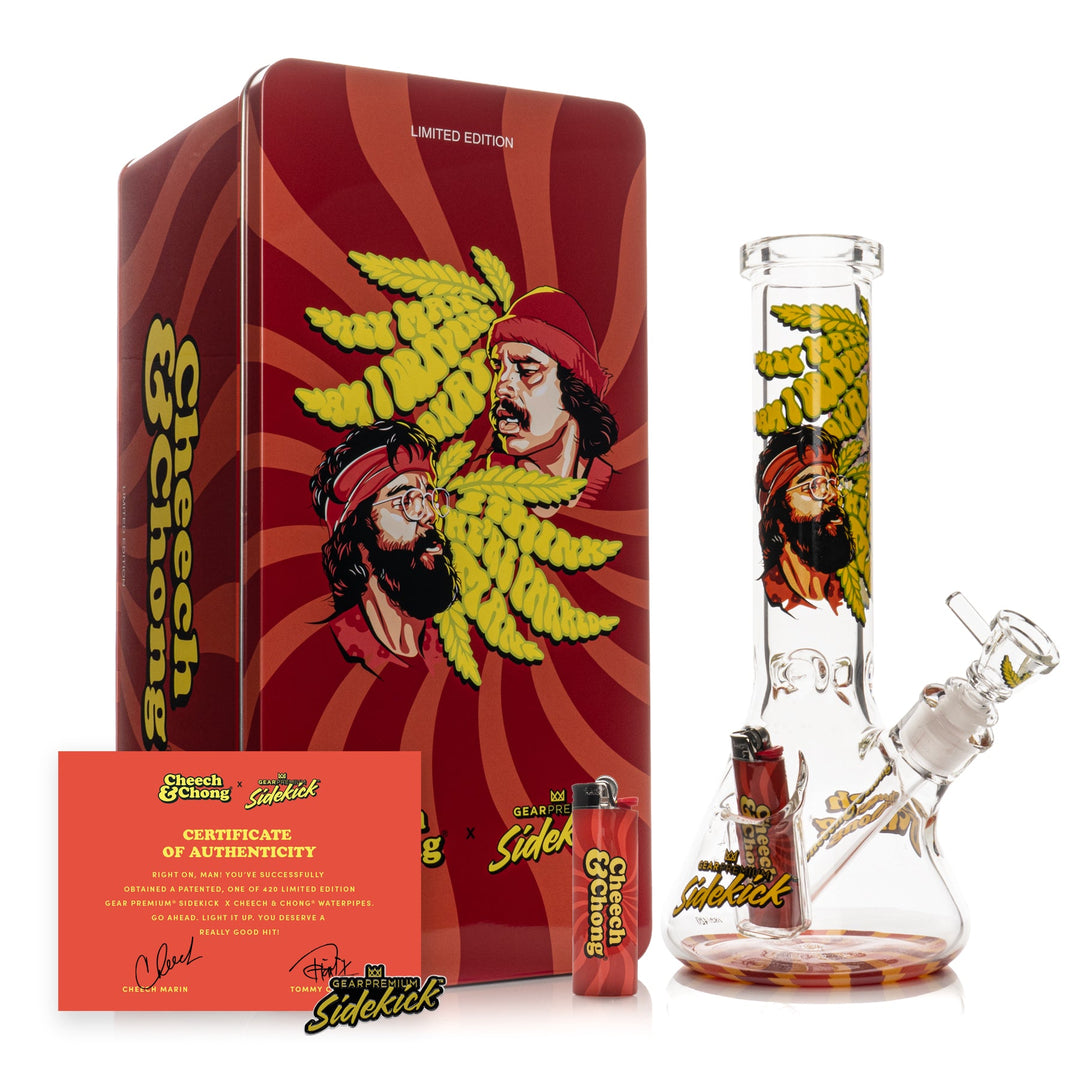 Cheech And Chong 12" 7mm Thick Parked Sidekick Bong (Limited Edition of 420)