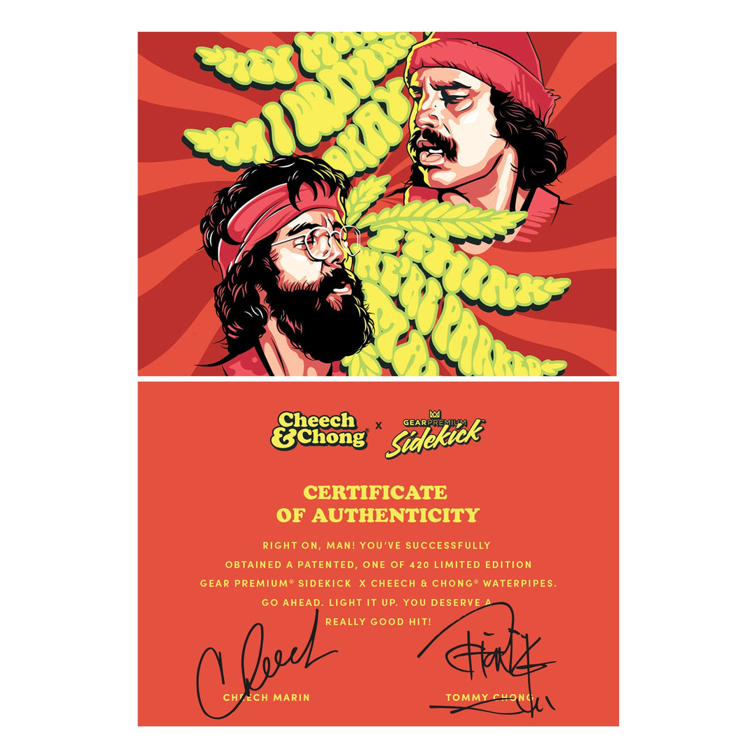 Cheech And Chong 12" 7mm Thick Parked Sidekick Bong (Limited Edition of 420)