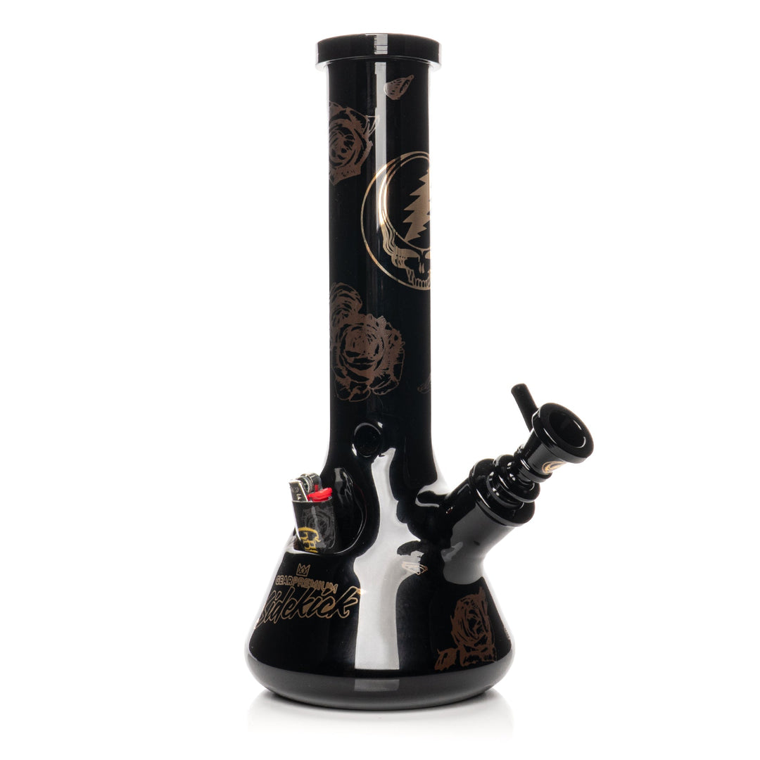 Grateful Dead 12" 7mm Thick Black & Gold Steal Your Face Sidekick Bong (Limited Edition of 420)