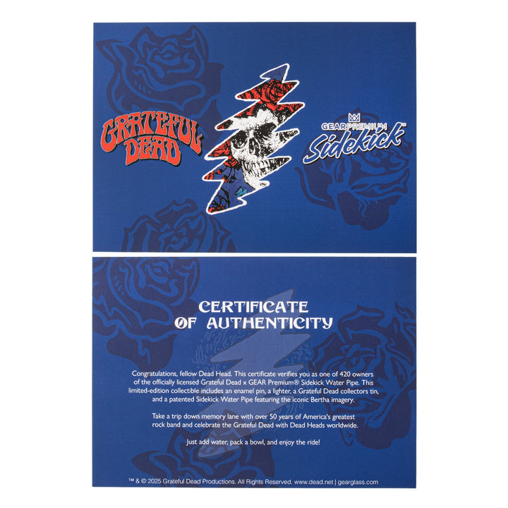 Gear Premiun Gateful Dead 12" 7mm Thick Bertha Sidekick Bong (Limited Edition of 420)