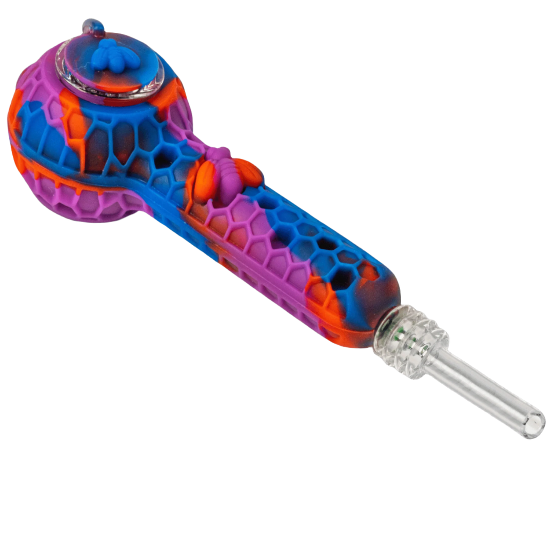 Lit Silicone 4.5" Hand Pipe & Nectar Collector - Canadian Vaporizers