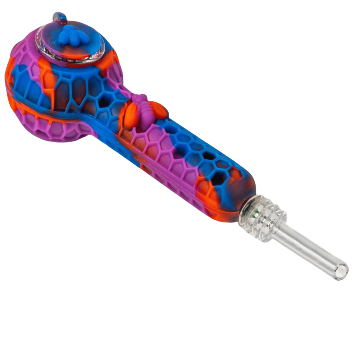 Lit Silicone 4.5" Hand Pipe & Nectar Collector - Canadian Vaporizers