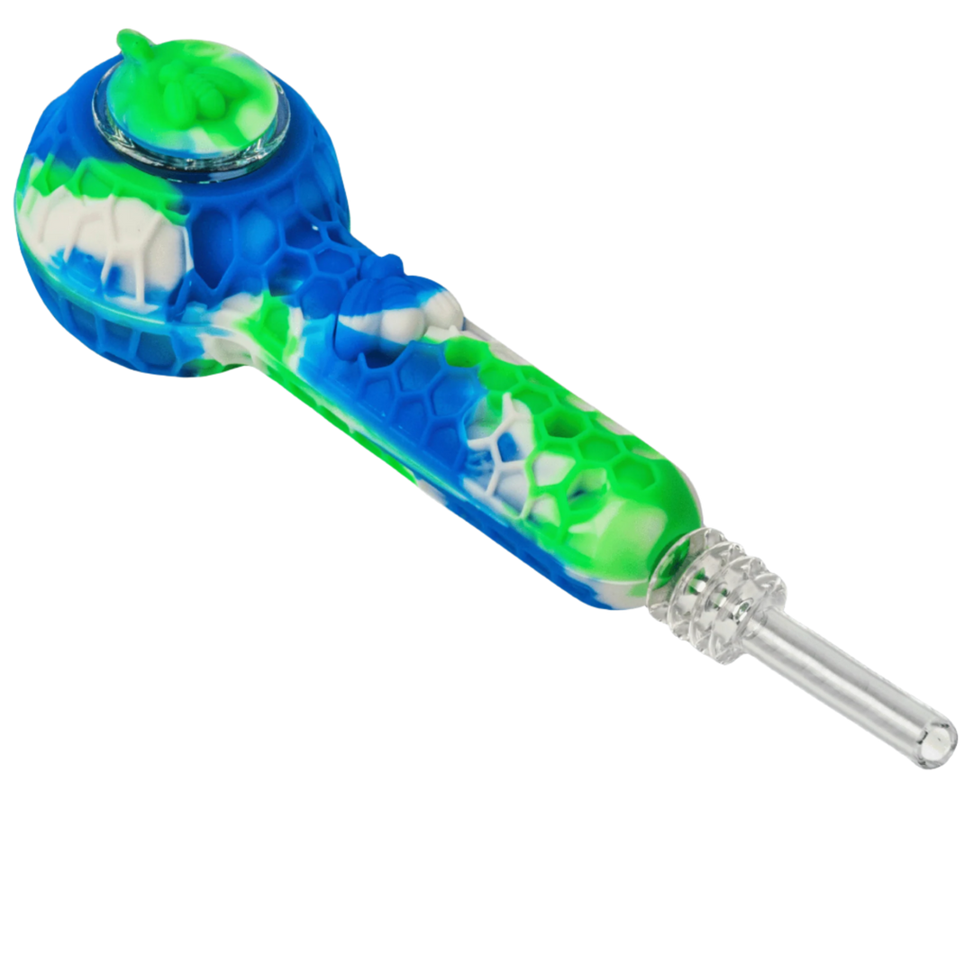 Lit Silicone 4.5" Hand Pipe & Nectar Collector - Canadian Vaporizers