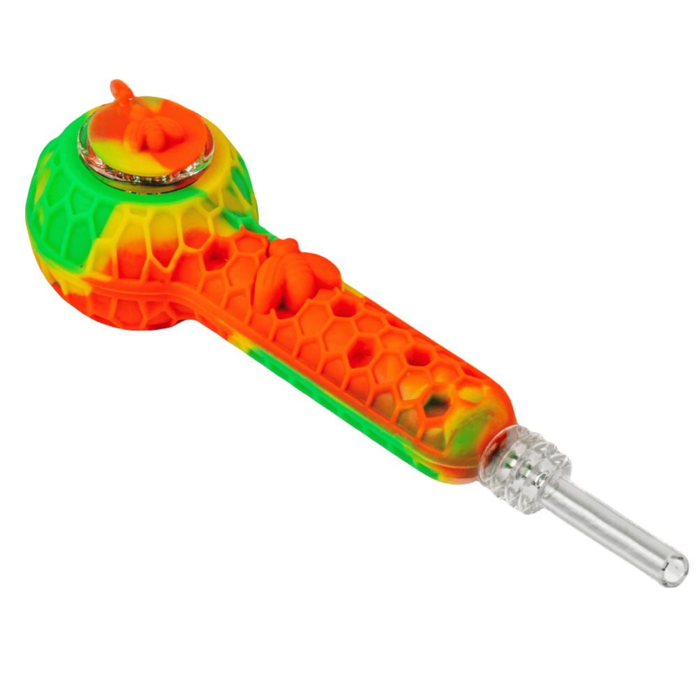 Lit Silicone 4.5" Hand Pipe & Nectar Collector - Canadian Vaporizers