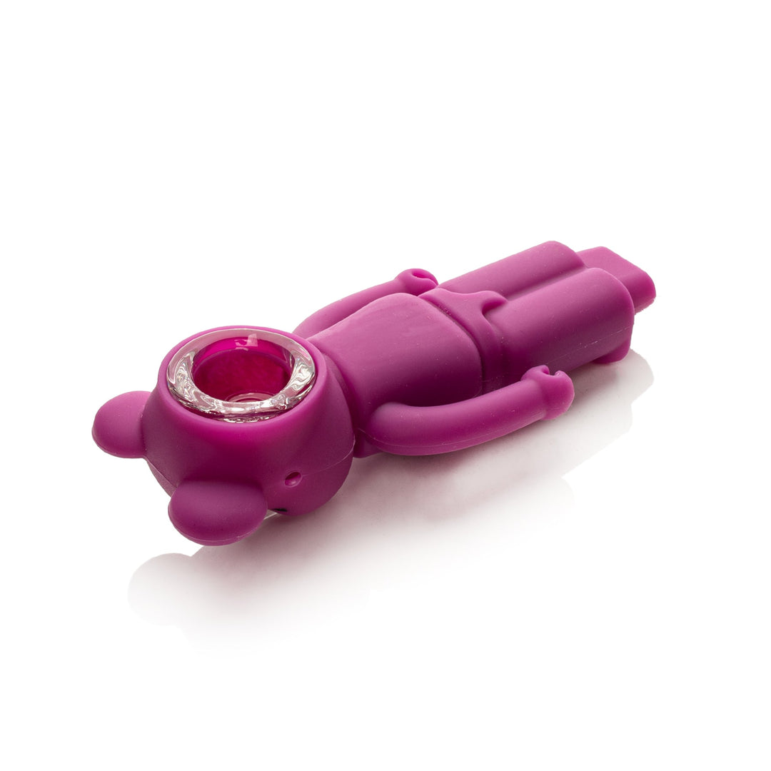 Lit Silicone 4.25" X Bear Hand Pipe