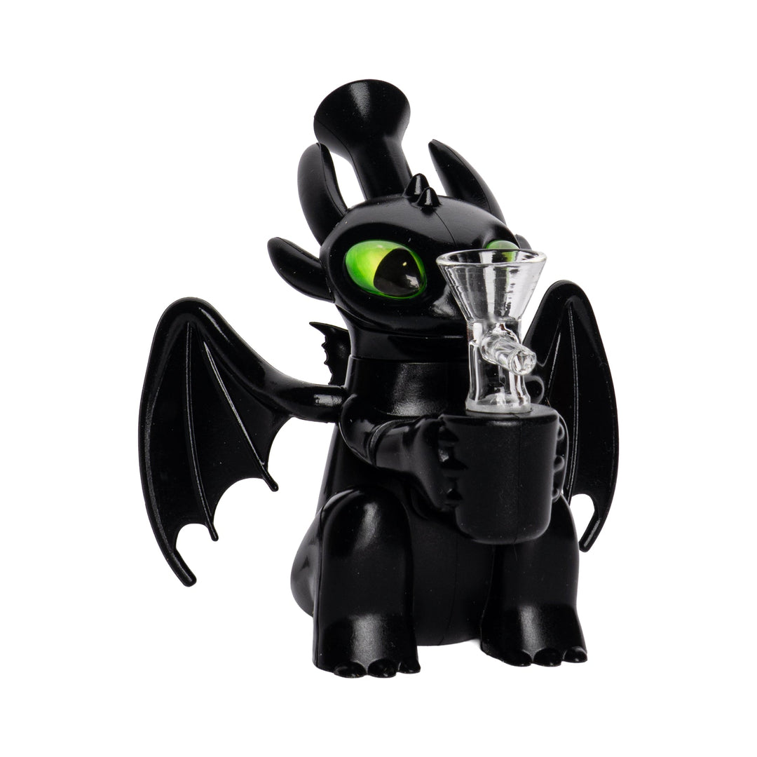 Lit Silicone 5.5" Black Dragon Bong