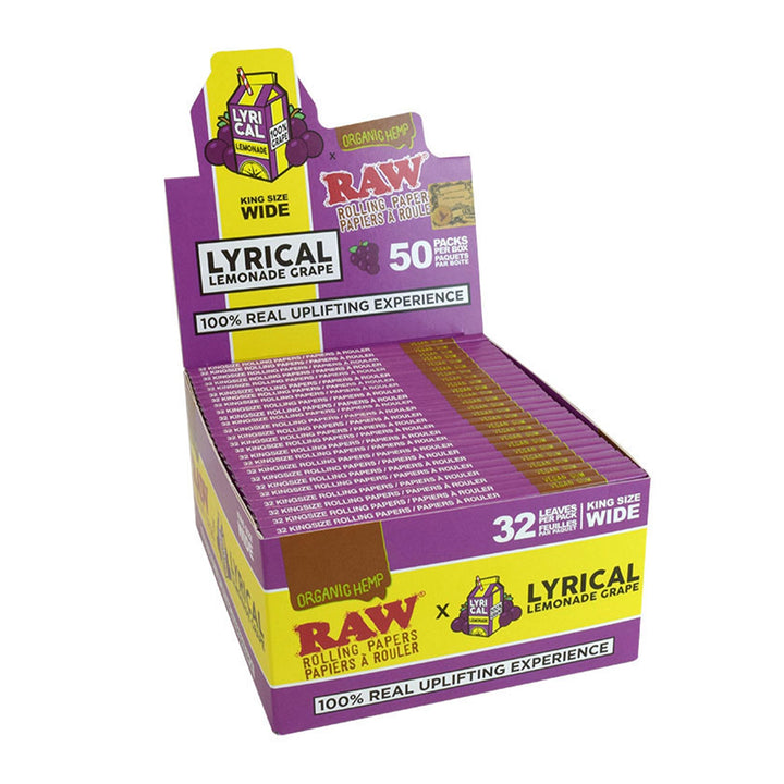 Raw Grape King Size Wide Rolling Papers (Display of 50)