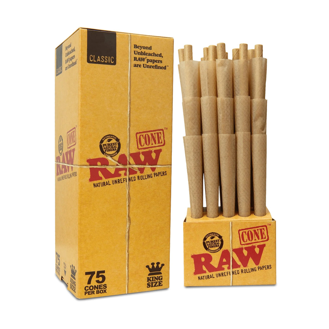 Raw Classic Pre-Rolled King Size Cones (Pack of 75)