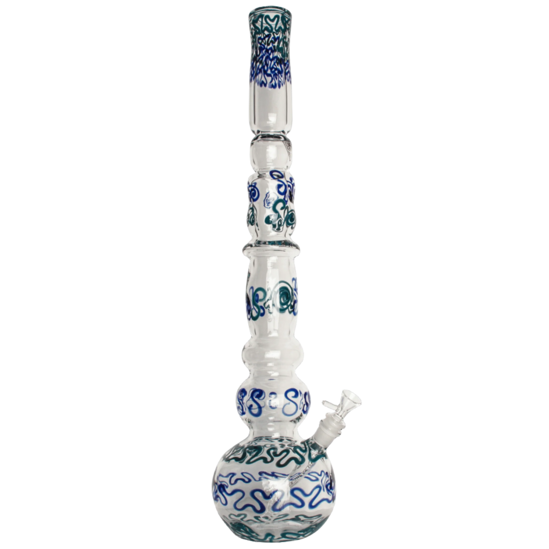 Red Eye Glass 23" 7mm Thick Train Wreck Bubble Base Water Pipe - Canadian Vaporizers
