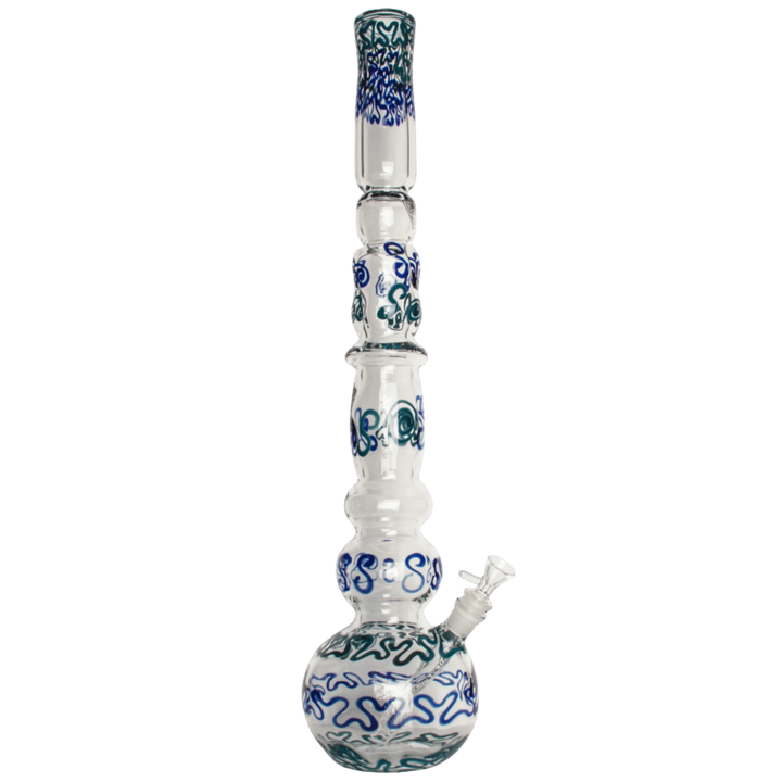 Red Eye Glass 23" 7mm Thick Train Wreck Bubble Base Water Pipe - Canadian Vaporizers