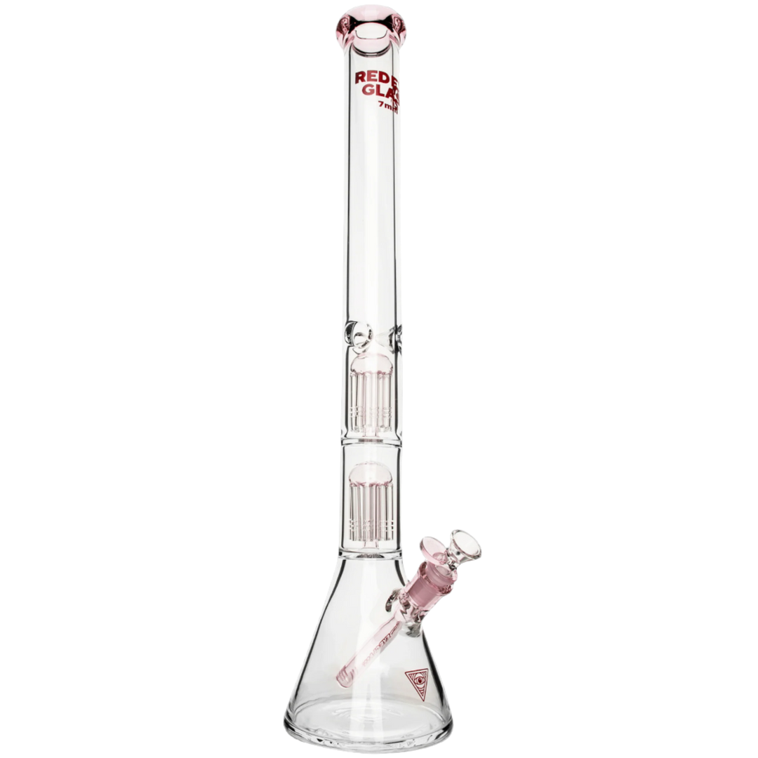 Red Eye Glass 24" 7mm Thick Wildwood Triple Chamber Beaker Base Water Pipe - Canadian Vaporizers