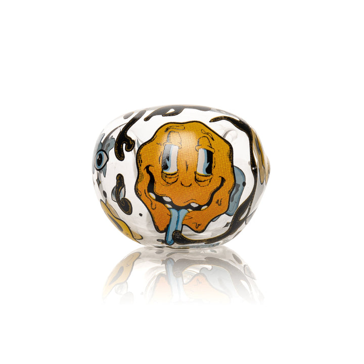 Red Eye Glass 4.5" Smiley Face Hand Pipe