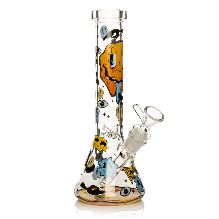 Red Eye Glass 10" Smiley Face Bong