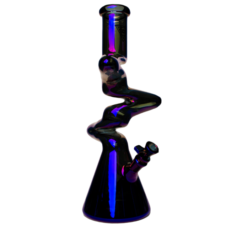 Red Eye Tek | 16" Metallic Terminator Finish 3-Arm Zag Beaker Tube - Canadian Vaporizers