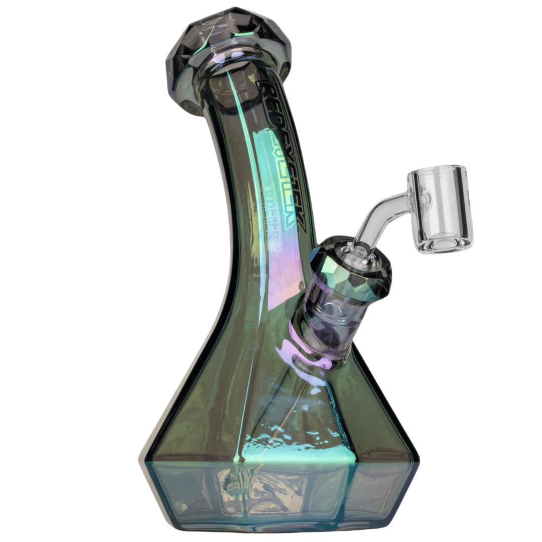 Red Eye Tek 8" Metallic Terminator Finish Carina Lean Back Beaker Base Concentrate Rig - Canadian Vaporizers