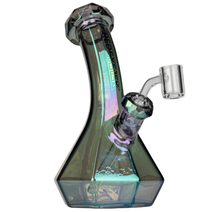 Red Eye Tek 8" Metallic Terminator Finish Carina Lean Back Beaker Base Concentrate Rig - Canadian Vaporizers