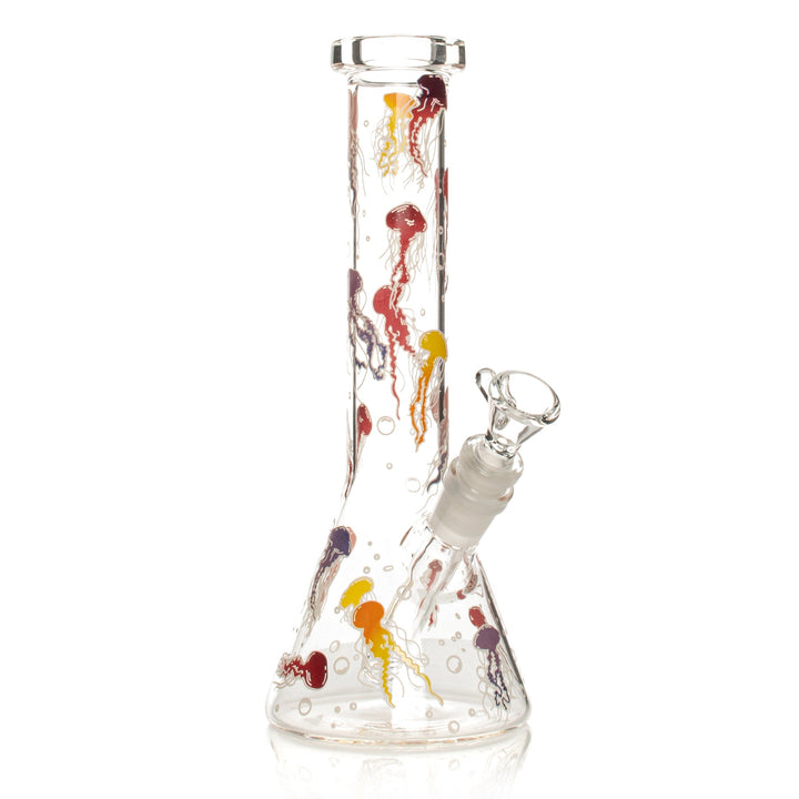 Red Eye Glass 10" Jellyfish Glow-in-the-Dark Bong