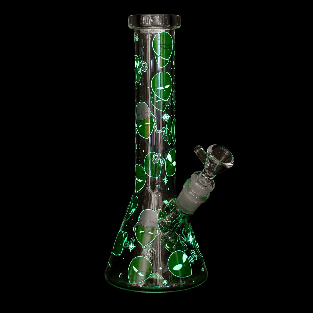 Red Eye Glass 10" Alien Glow-in-the-Dark Bong