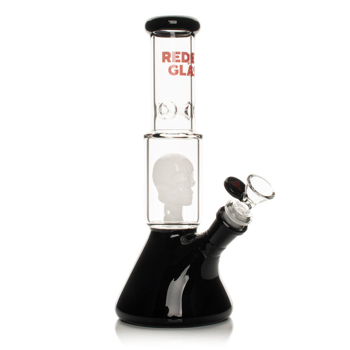 Red Eye Glass 11" Dual Chamber Skull Perc Bong