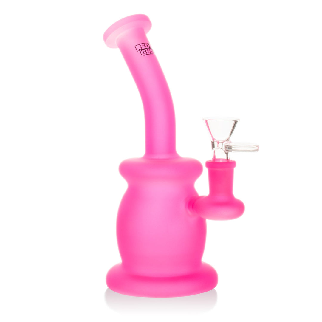 Red Eye Glass 7.5" Frosted Bubbler