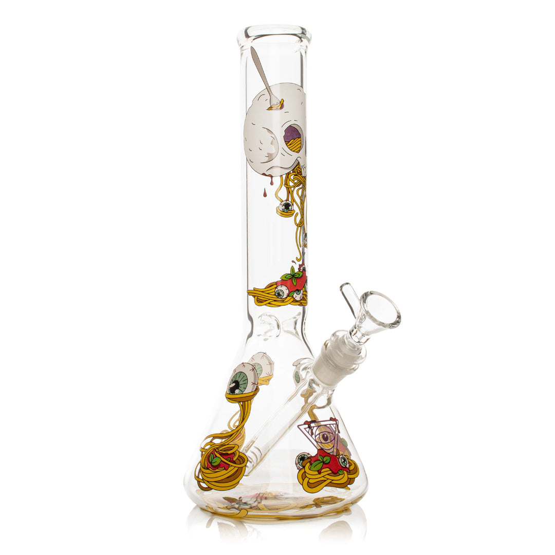 Red Eye Glass 12" Spaghetti Skull Bong