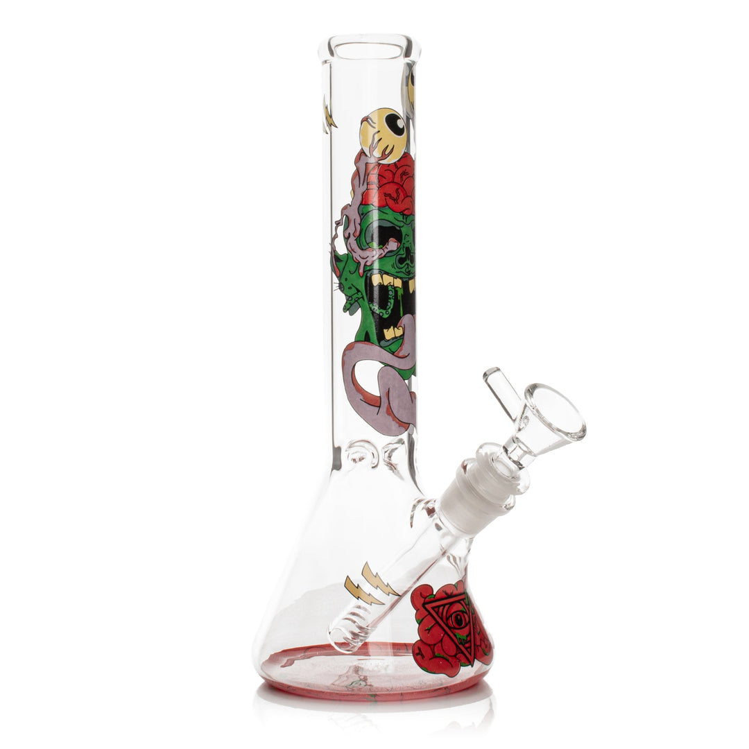 Red Eye Glass 10" Tongue Twister Bong