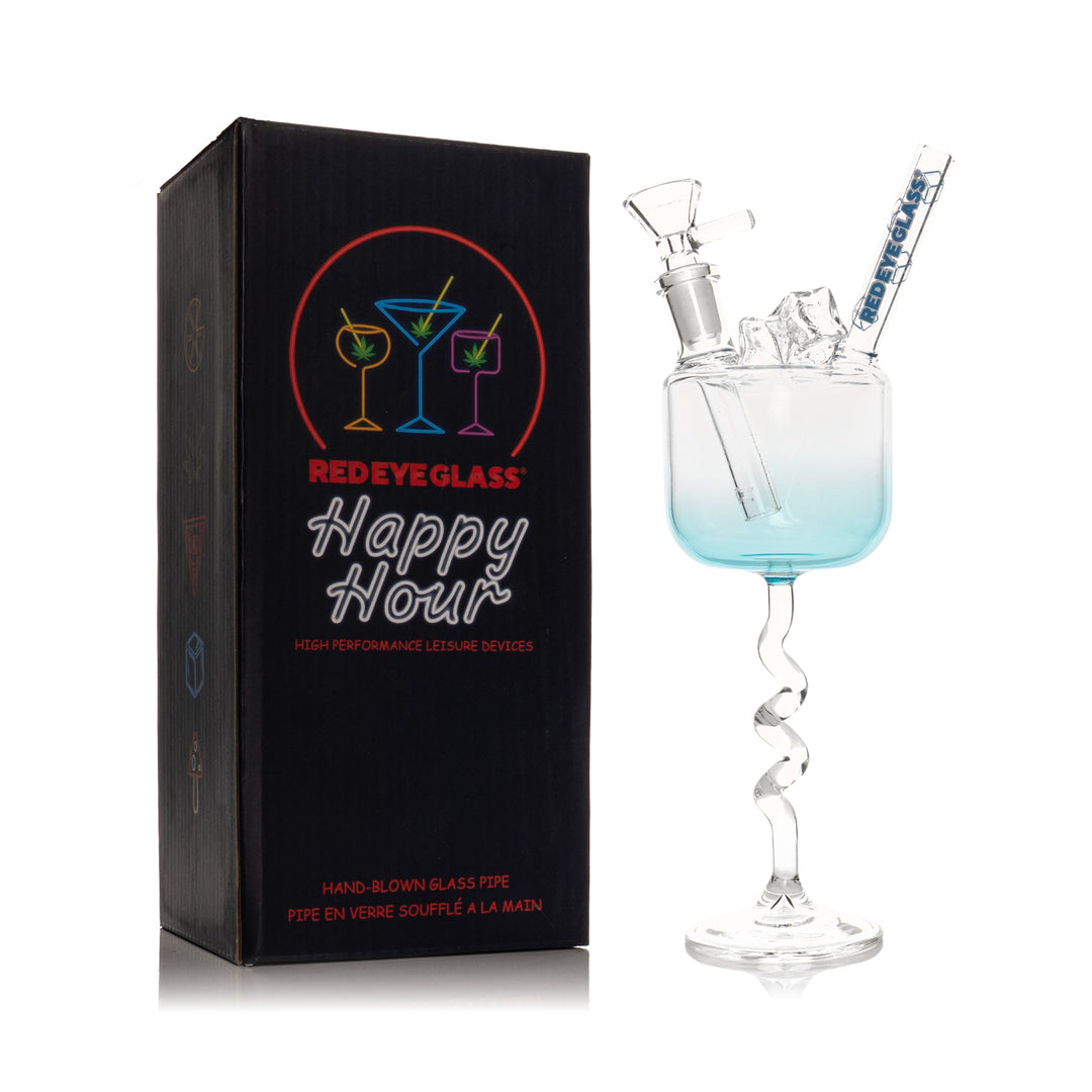 Red Eye Glass 9" Ice-Cold Happy Hour Bong