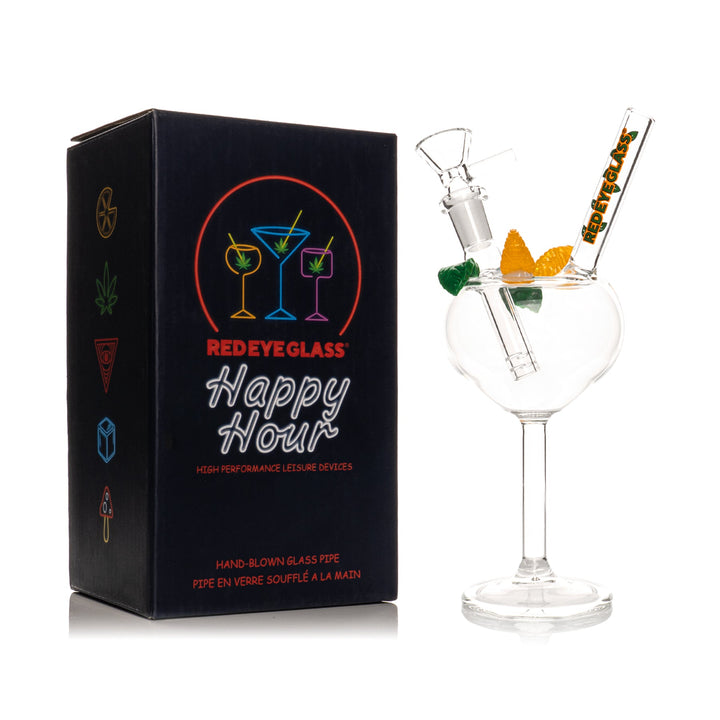 Red Eye Glass 7.5" Sips O' Citrus Happy Hour Bong