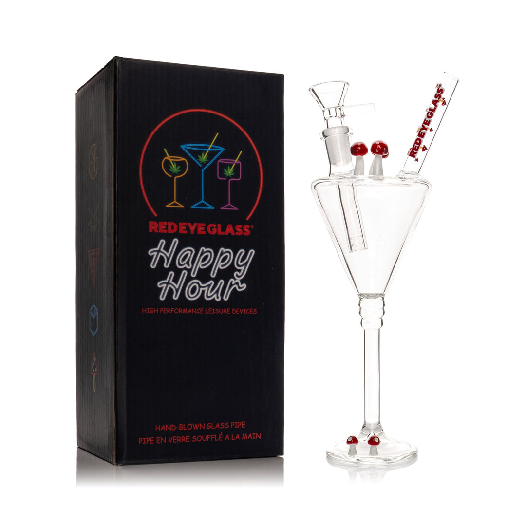 Red Eye Glass 9" Magic Mix Happy Hour Bong