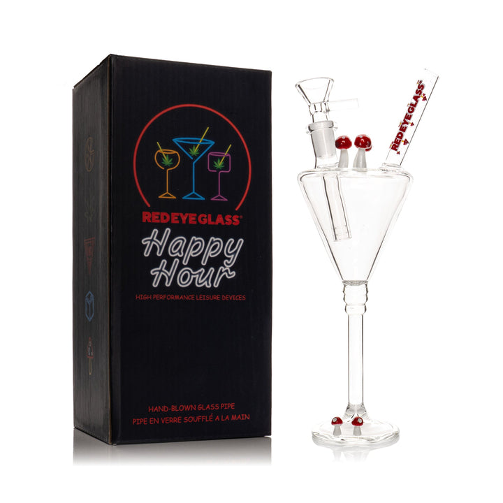 Red Eye Glass 9" Magic Mix Happy Hour Bong