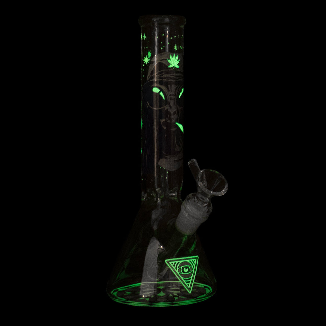 Red Eye Glass 10" Glow-in-the-Dark Extraterrestrial Bong