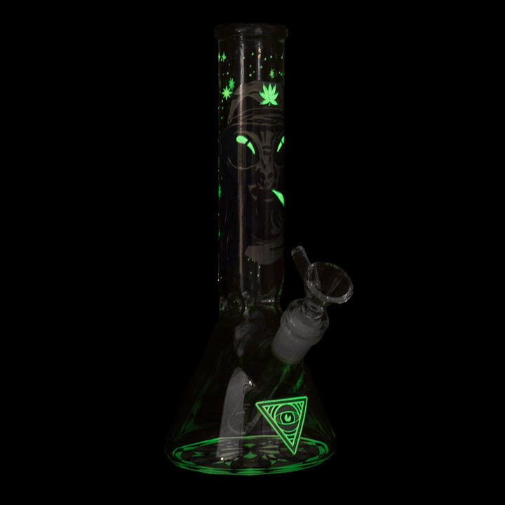 Red Eye Glass 10" Glow-in-the-Dark Extraterrestrial Bong