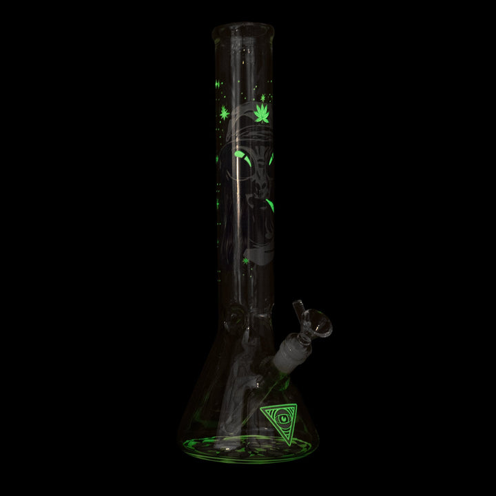 Red Eye Glass 15" Glow-in-the-Dark Extraterrestrial Bong