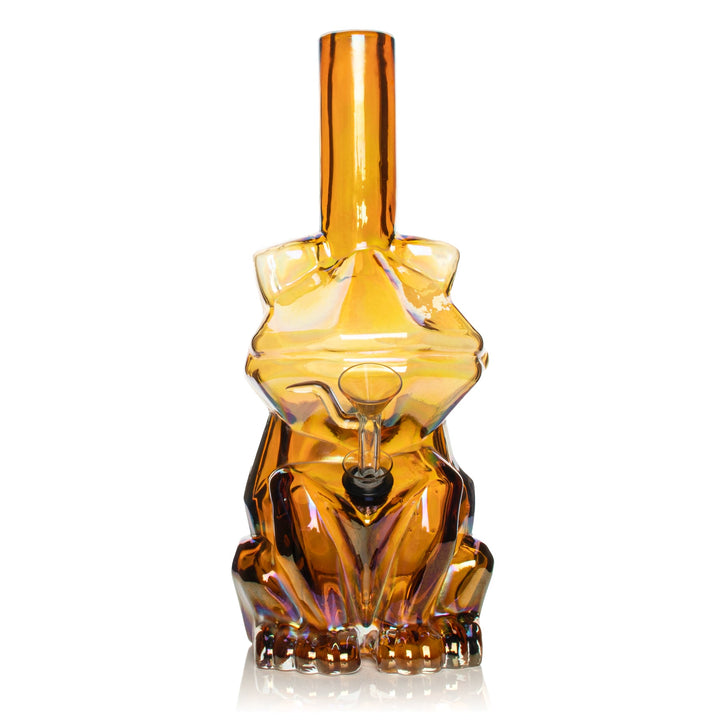 Retro Glass 10" Platinum Metallic Frog Bong
