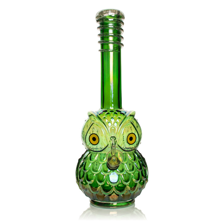 Retro Glass 10" Platinum Metallic Owl Bong