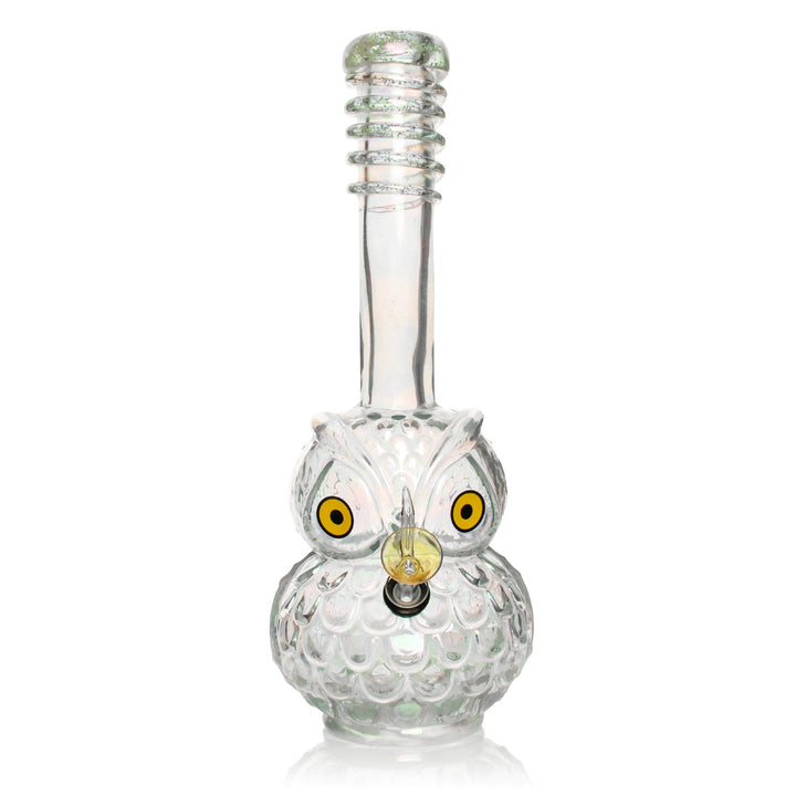 Retro Glass 10" Platinum Metallic Owl Bong